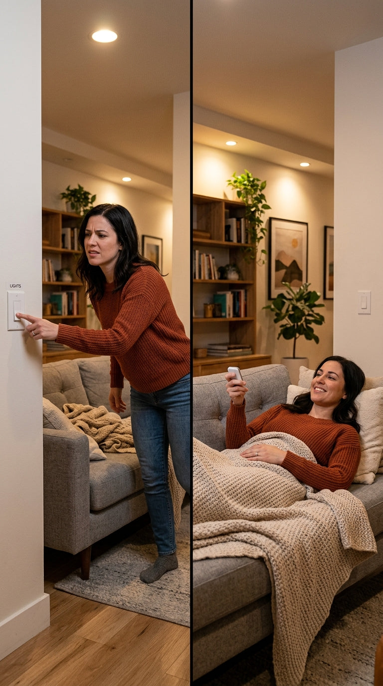 Apagador de luz con mando USB